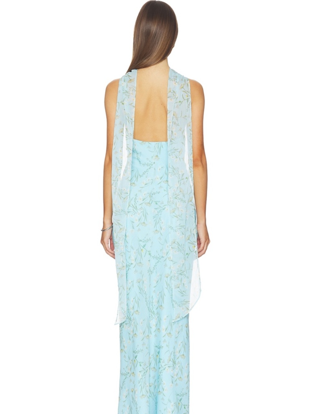 Amanda Uprichard Ashton Maxi Dress in Pacific - Picture 3 of 3